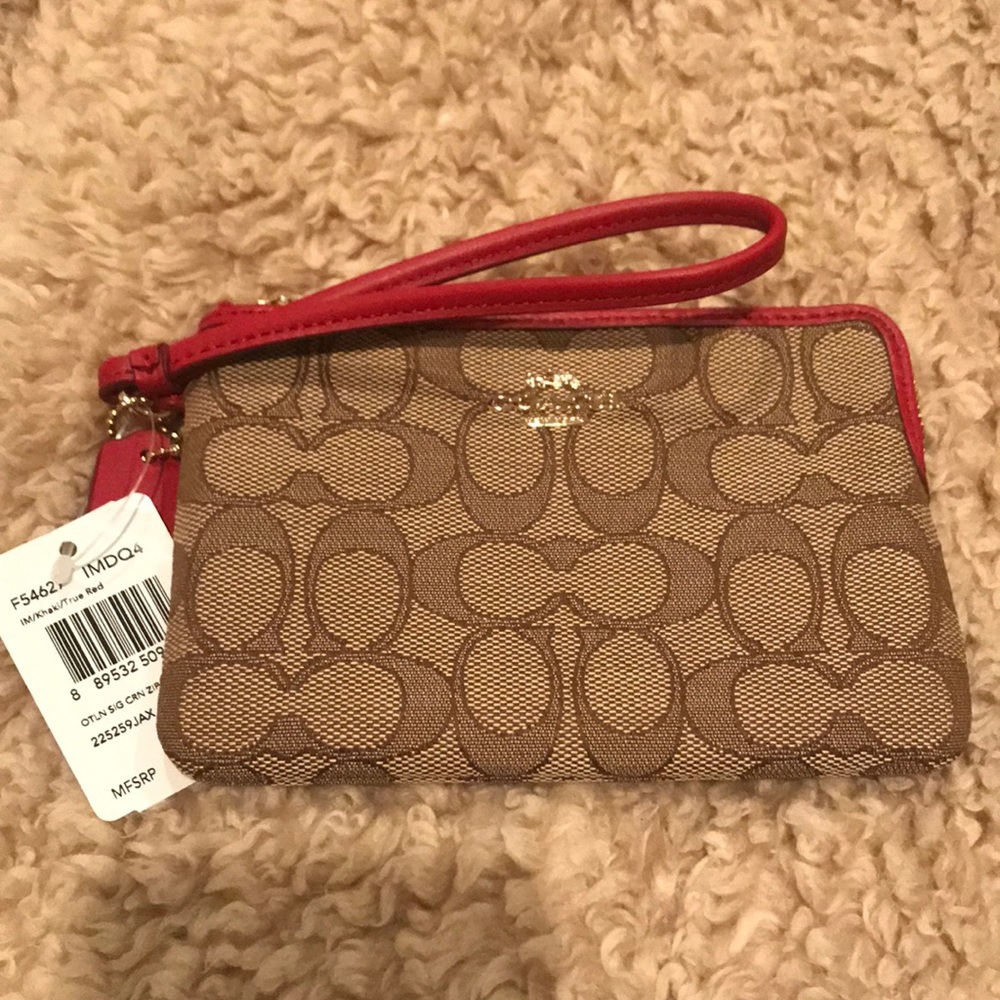 Coach zip wristlet wallet